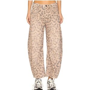 x We The Free Good Luck Printed Mid Rise Barrel In Brown